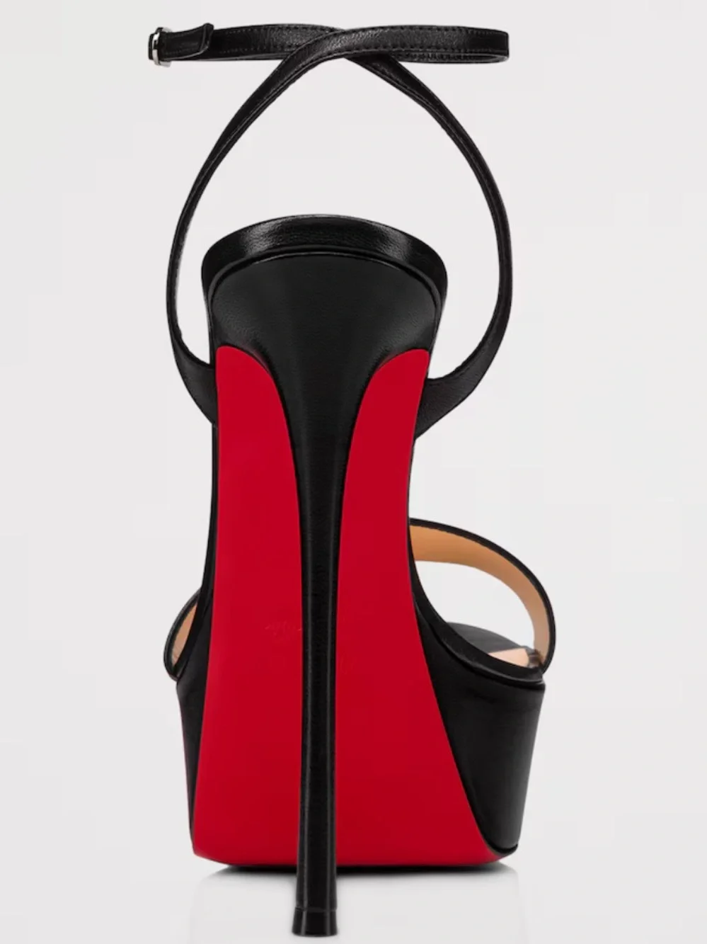 CHRISTIAN LOUBOUTIN LOUBI QUEEN ALTA SZ 42 BLACK LEATHER PLATFORM STILETTOS